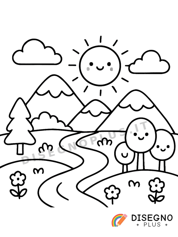 Disegno Paesaggio naturale da colorare