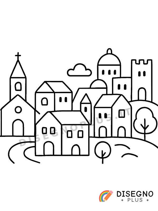 Disegno Paese da colorare