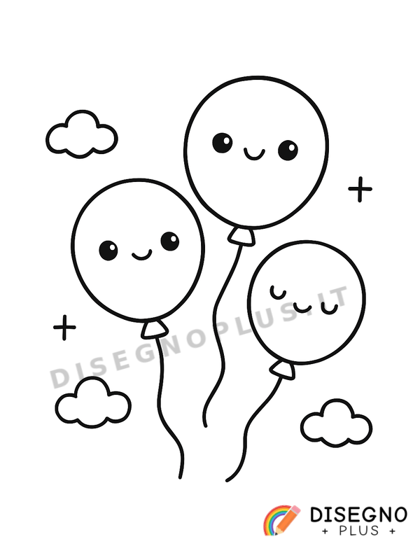 Disegno Palloncini che volano da colorare