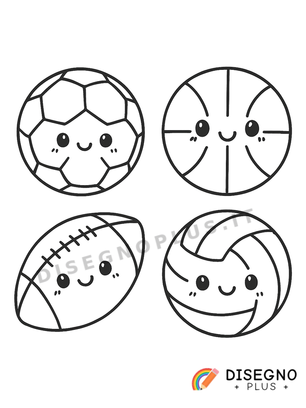Disegno Palloni da gioco da colorare