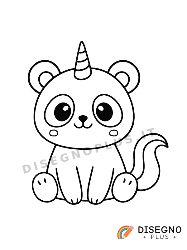 Disegno Pandacorno da colorare