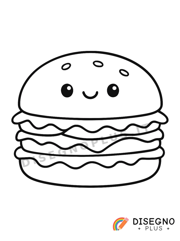 Disegno Panini imbottiti con prosciutto e lattuga   da stampare e colorare