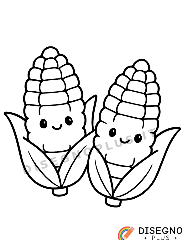 Disegno Pannocchie di mais in fila   da stampare e colorare
