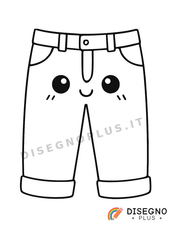 Disegno Pantalone elegante con piega   da stampare e colorare