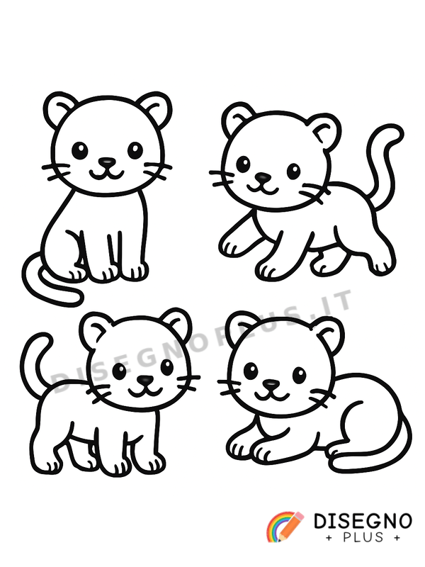 Disegno Pantere nere da colorare