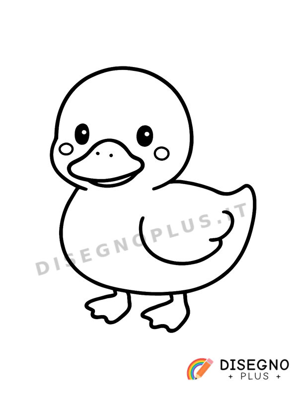 Disegno Papera gialla con scarpette rosse   da stampare e colorare