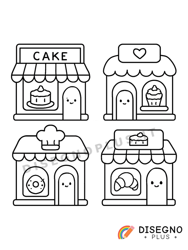 Disegno Pasticcerie colorate da colorare