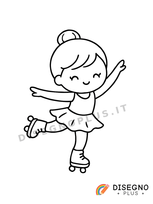 Disegno Pattinaggio artistico a rotelle con curve   da stampare e colorare