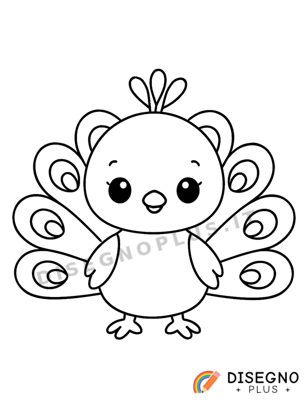 Disegno Pavone da colorare