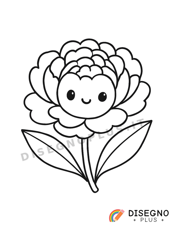 Disegno Peonie rosa da colorare