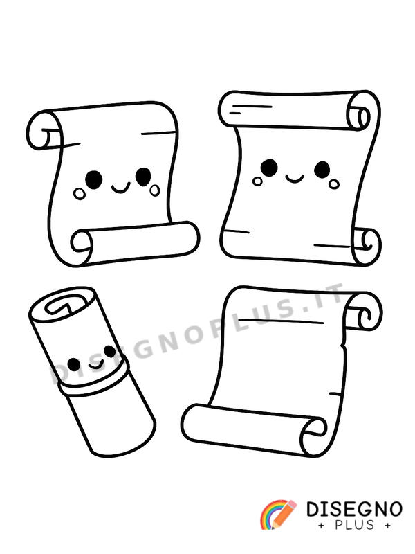 Disegno Pergamene antiche con scritte latine   da stampare e colorare