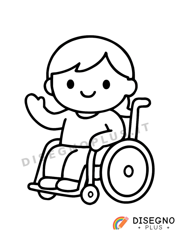 Disegno Persona disabile da colorare