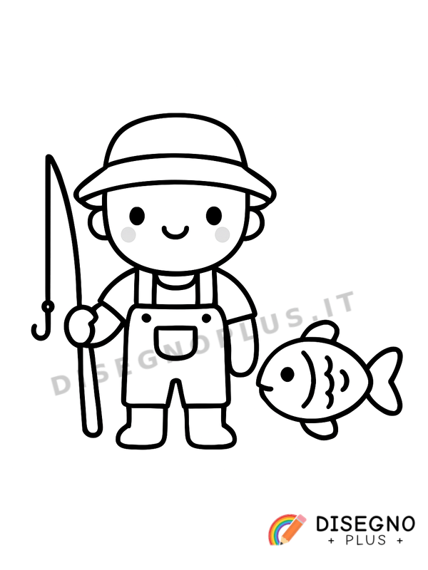 Disegno Pesca e pescatore da colorare