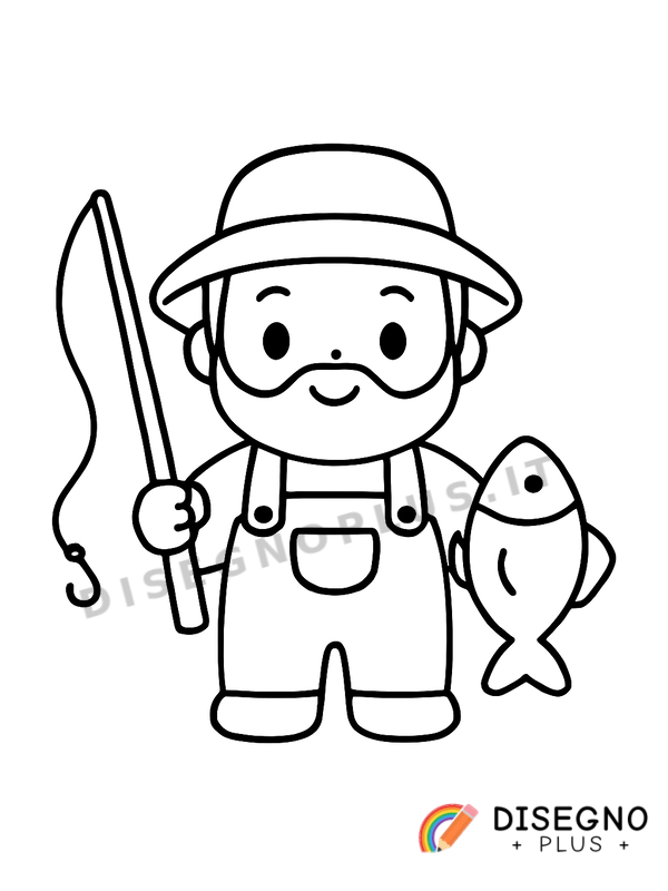Disegno Pescatore da colorare