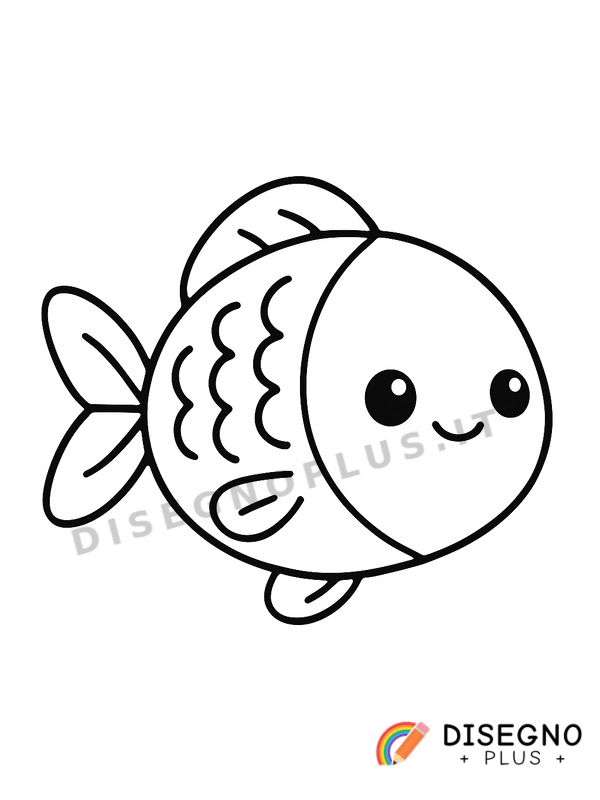 Disegno Pesce del mare con scaglie dorate   da stampare e colorare