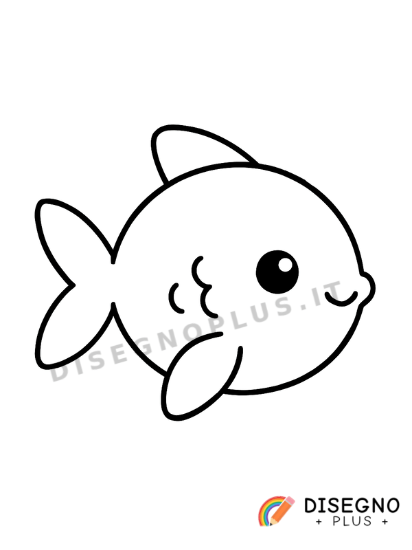 Disegno Pesce piccolo tra bolle d’aria luccicanti   da stampare e colorare