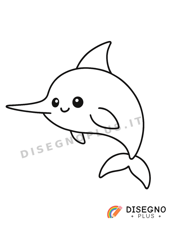 Pesce spada con lunga spada affilata Disegno Pesce spada con lunga spada affilata da stampare e colorare