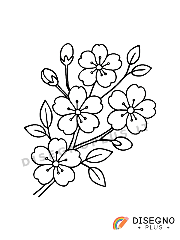 Disegno Peschi fioriti da colorare