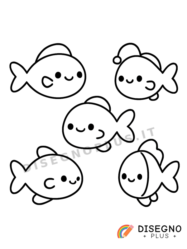 Disegno Pesciolini rossi da colorare