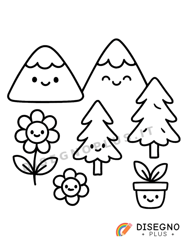 Disegno Piante di montagna da colorare