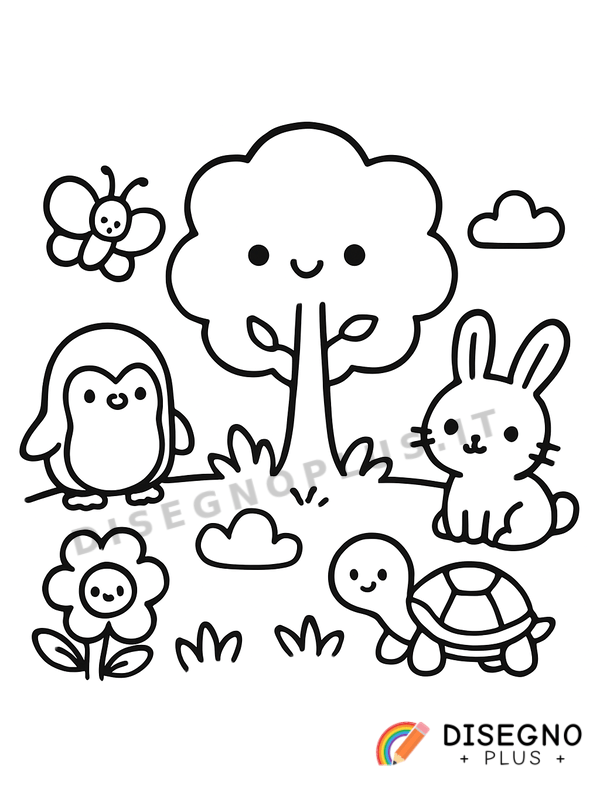 Disegno Piante e animali da colorare
