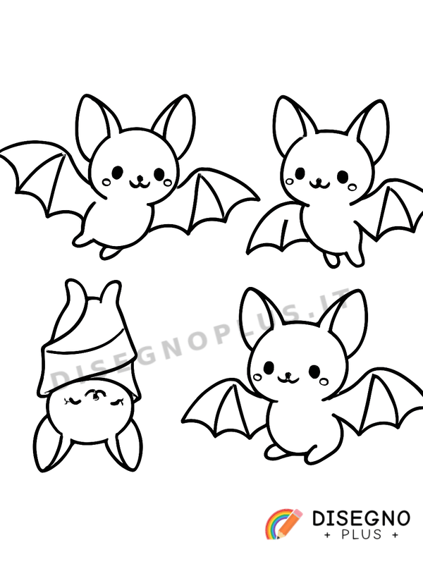 Disegno Pipistrelli notturni a testa in giù nella caverna   da stampare e colorare