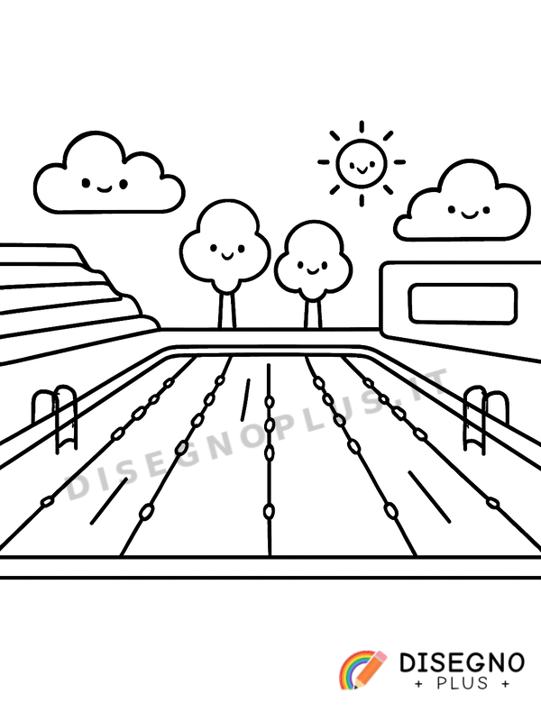 Disegno Piscine olimpioniche da colorare