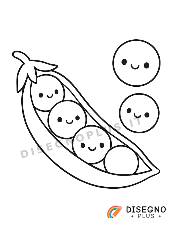 Disegno Piselli freschi appena raccolti   da stampare e colorare