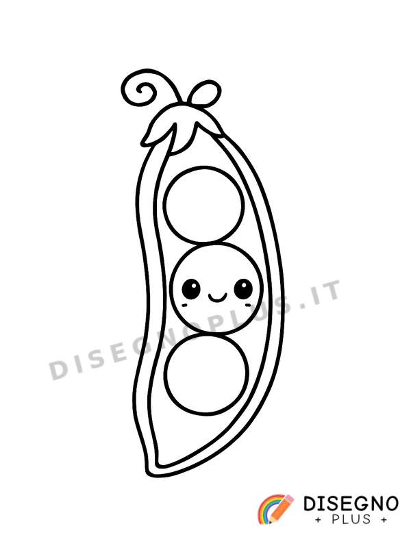 Disegno Pisello verde con buccia tenera   da stampare e colorare