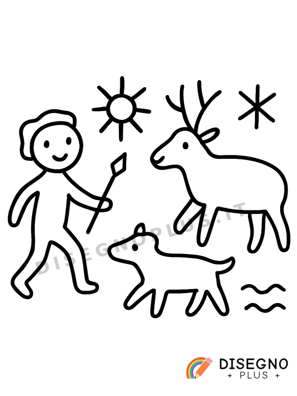 Disegno Pittura rupestre da colorare