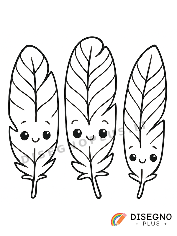 Disegno Piume colorate con striature vivaci   da stampare e colorare