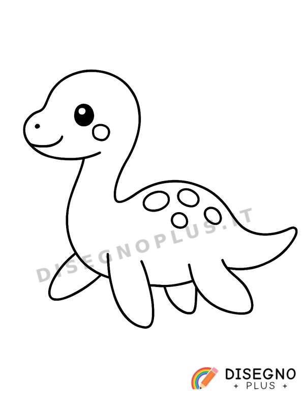 Disegno Plesiosauro che nuota tra le alghe   da stampare e colorare