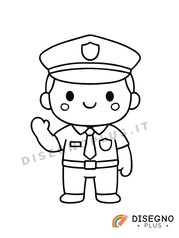 Disegno Poliziotto con manganello   da stampare e colorare