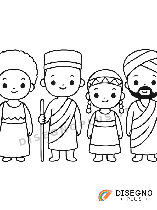 Disegno Popolazione africana da colorare