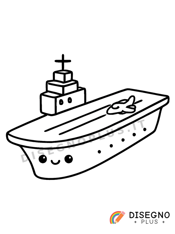 Disegno Portaerei con aerei sul ponte   da stampare e colorare