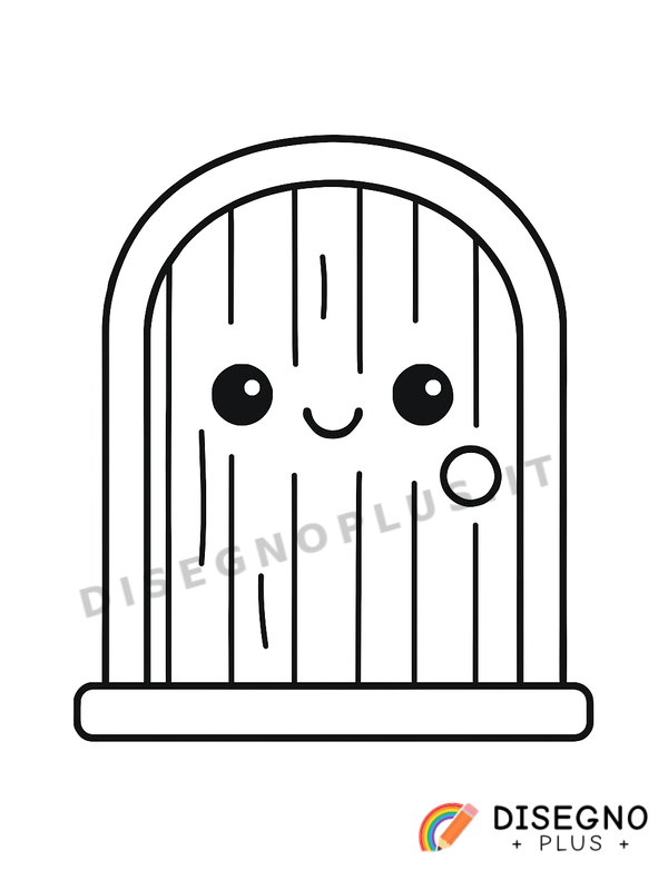 Disegno Porte di legno con intagli   da stampare e colorare