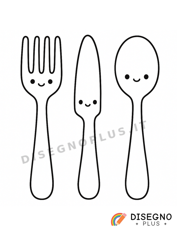 Disegno Posate d’argento lucide e eleganti   da stampare e colorare