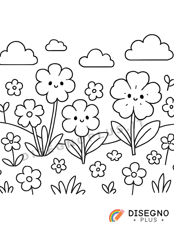 Disegno Prato fiorito da colorare