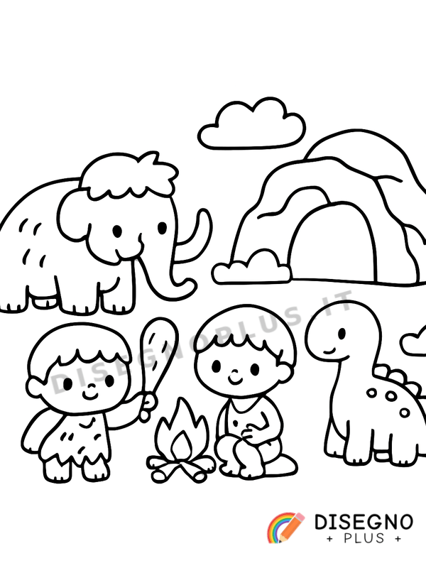Disegno Preistoria da colorare