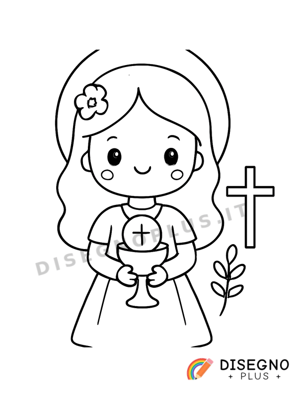 Disegno Prima Comunione da colorare