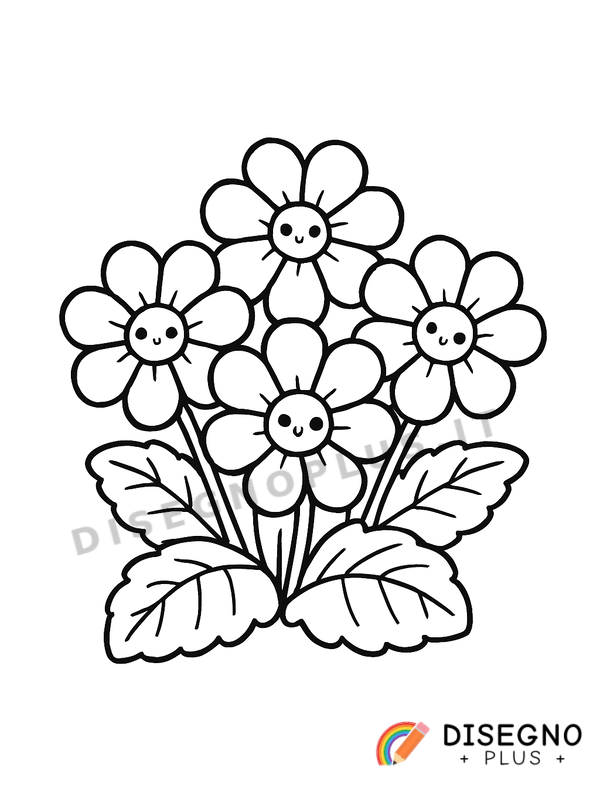 Disegno Primule gialle da colorare