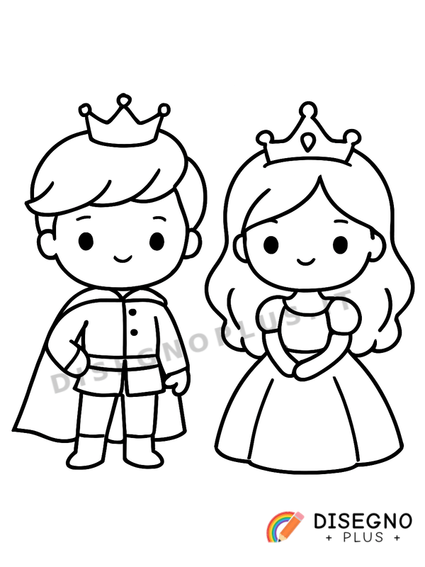 Disegno Principe e principessa da colorare