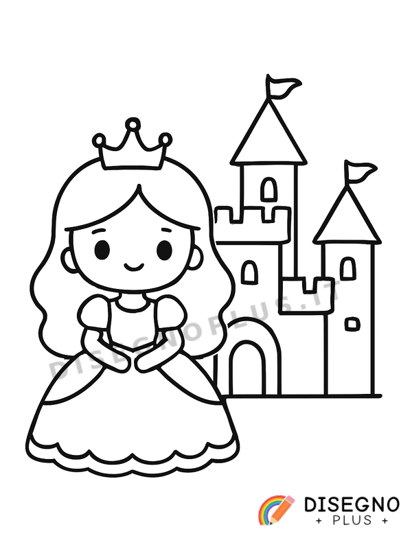 Disegno Principessa del castello da colorare