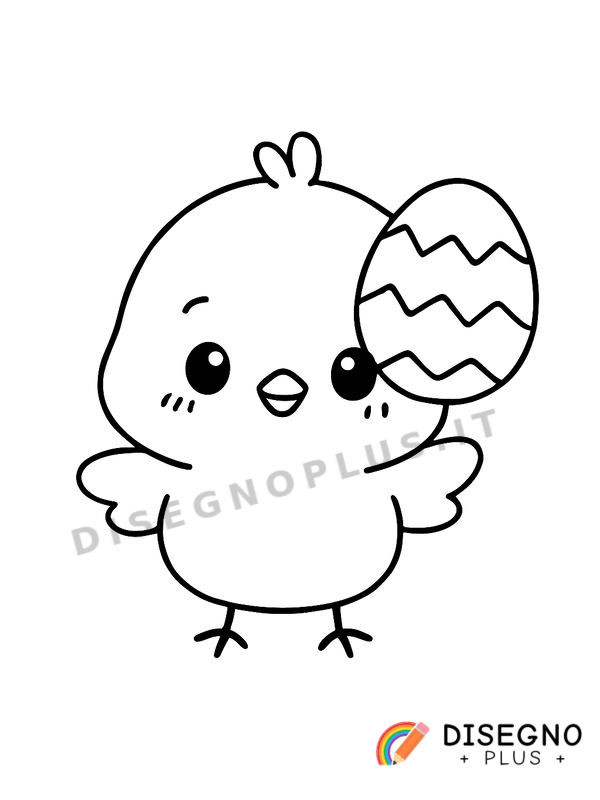 Disegno Pulcino di Pasqua da colorare