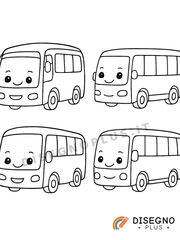 Disegno Pullman turistici da colorare