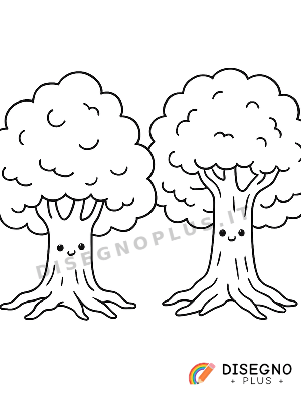 Disegno Querce secolari con tronchi enormi   da stampare e colorare