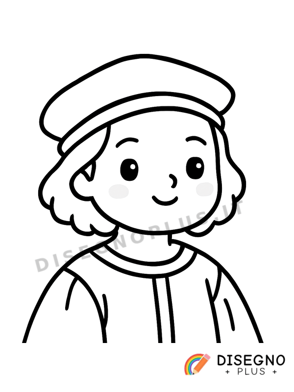 Disegno Raffaello Sanzio con pennello   da stampare e colorare