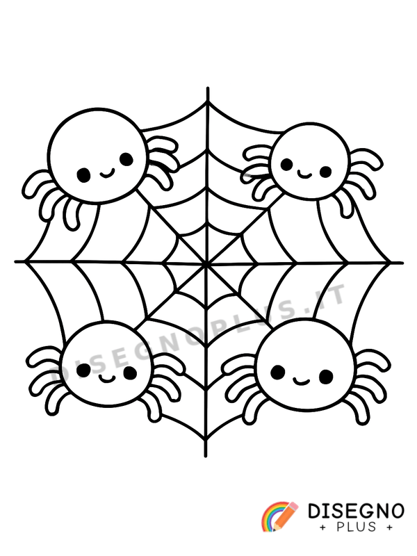 Disegno Ragni sulla tela da colorare