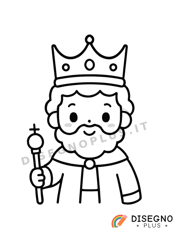 Disegno Re con corona d’oro   da stampare e colorare