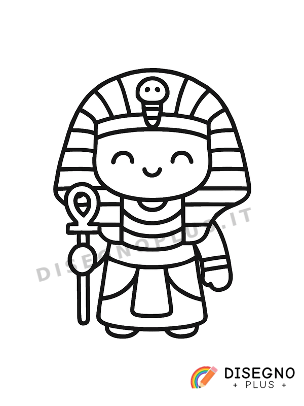 Disegno Re egizio con barba finta   da stampare e colorare